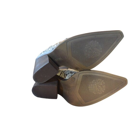 Vince Camuto Gradina Reptile Snake Print Stacked Heel Ankle Bootie Women Size 9 - Picture 6 of 10